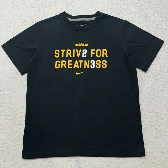 Nike Boy's Medium Black Lebron James 23 Strive For Greatness Graphic T Shirt - Picture 1 of 11
